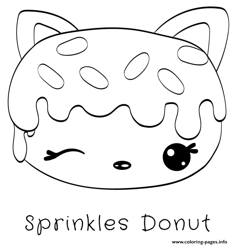 Sprinkles donut coloring page printable printable coloring page