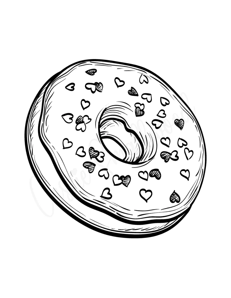 Donut with sprinkles coloring pages coloring pages