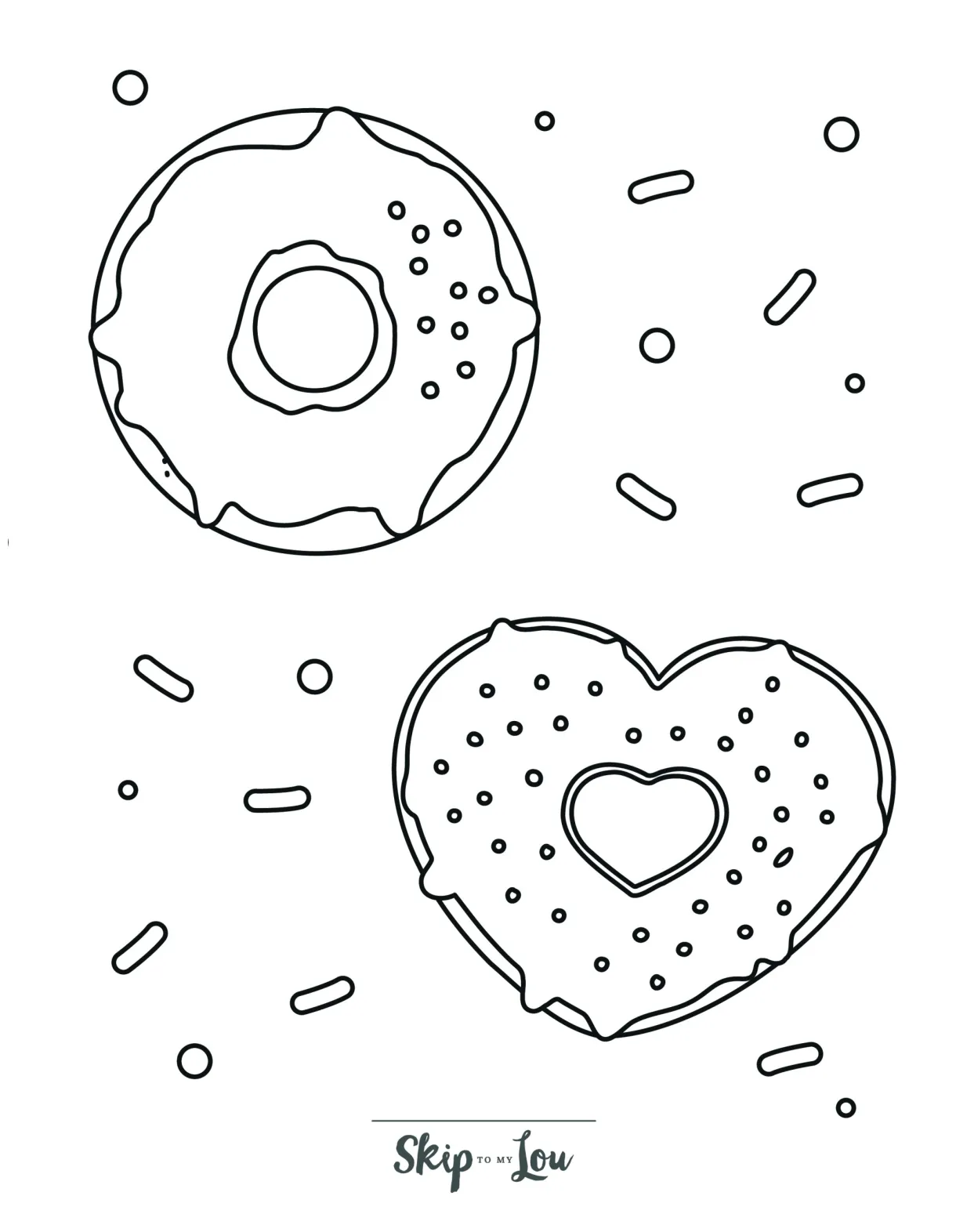 Donut with sprinkles coloring pages coloring pages