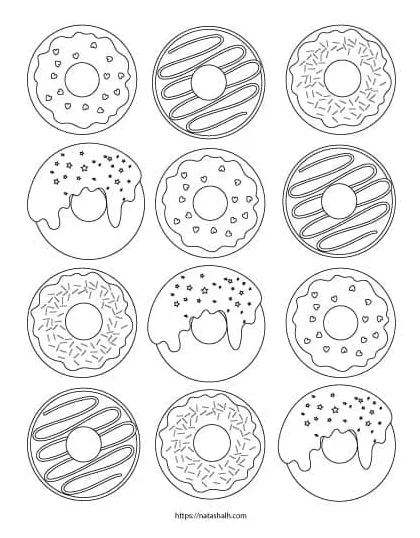 Donut with sprinkles coloring pages coloring pages