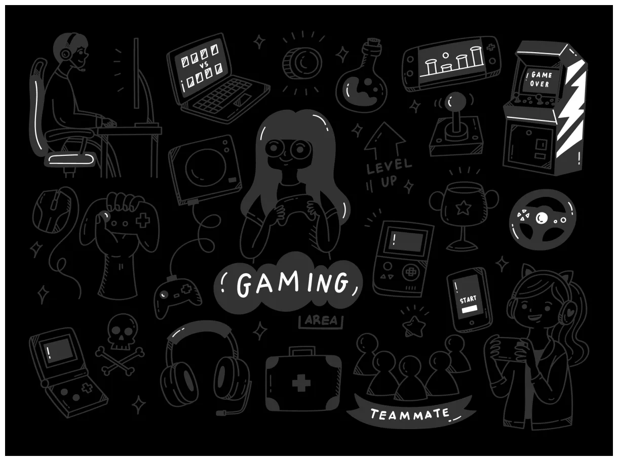 Cute Gaming Doodle Set Gráfico por Big Barn Doodles · Creative Fabrica