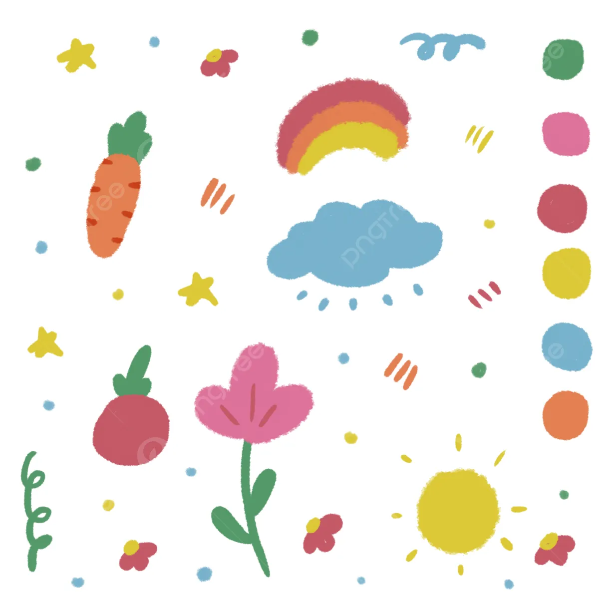 Doodle Idea PNG Picture, Colorful Cute Doodle Art Idea, Colorful