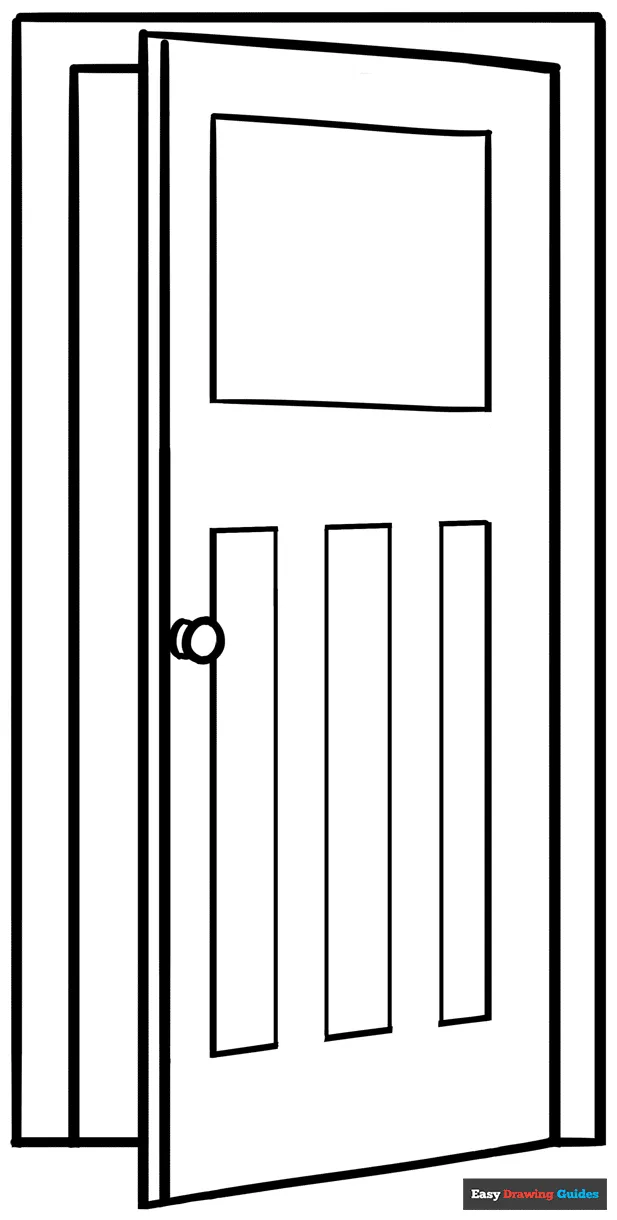 Door Coloring Page | Easy Drawing Guides