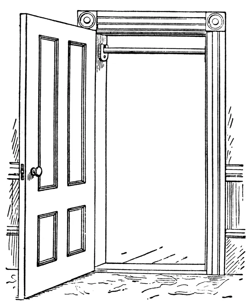 interior and exterior door coloring page - Coloring Pages