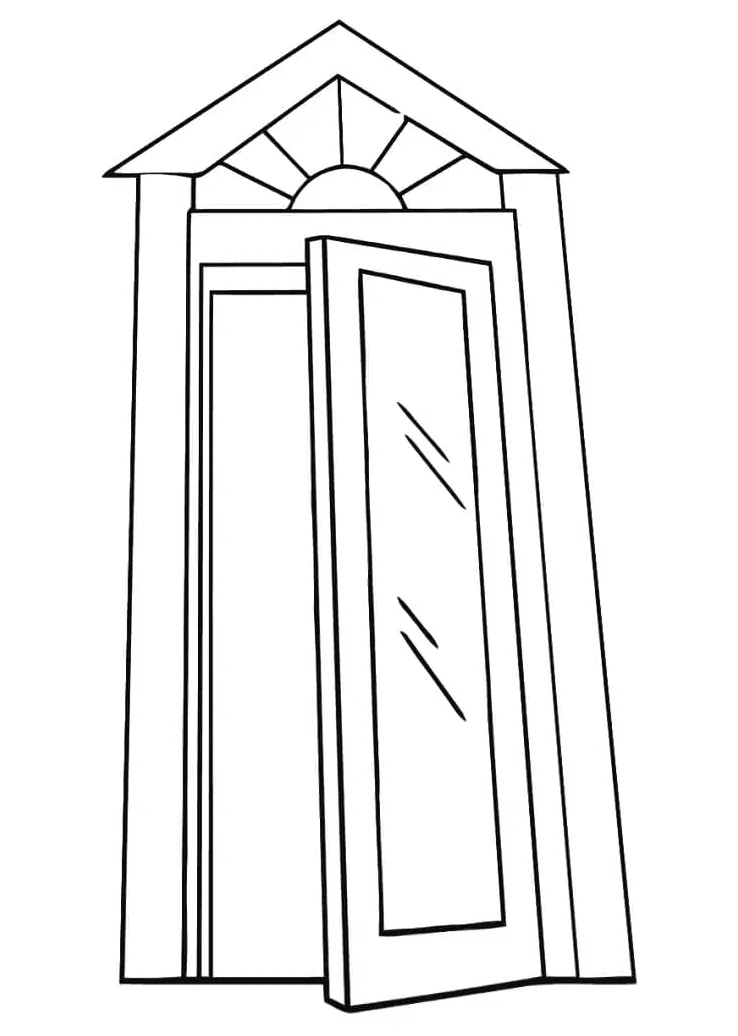 Christmas Door Coloring Page - Free Printable Coloring Pages for Kids