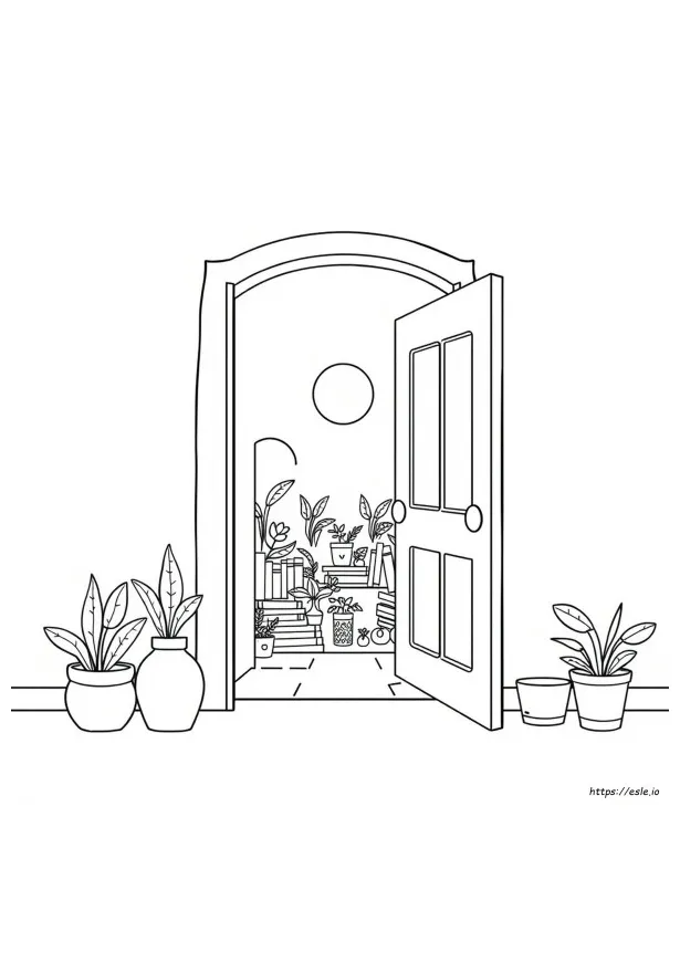 Coloring Page Of A Door