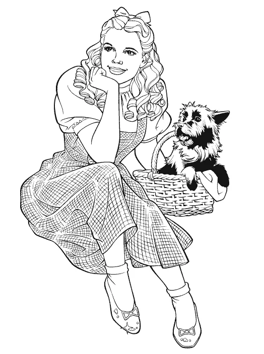 Coloriages dorothy tenant toto coloriages gratuits à imprimer