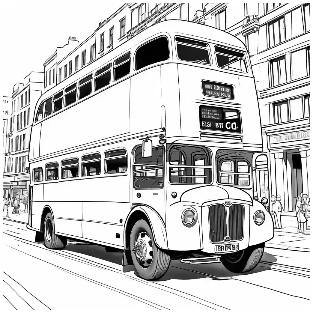 Classic double-decker bus coloring page lulu pages