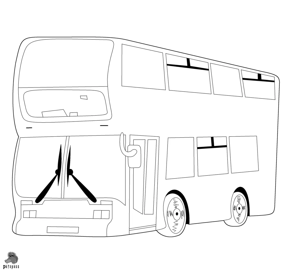 Double-decker bus coloring page colouringpages