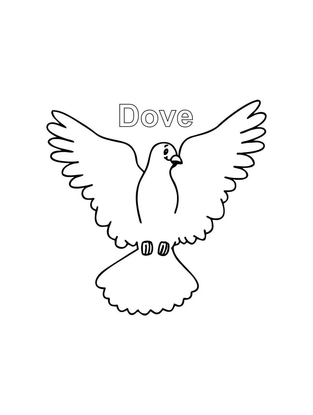 Dove coloring page