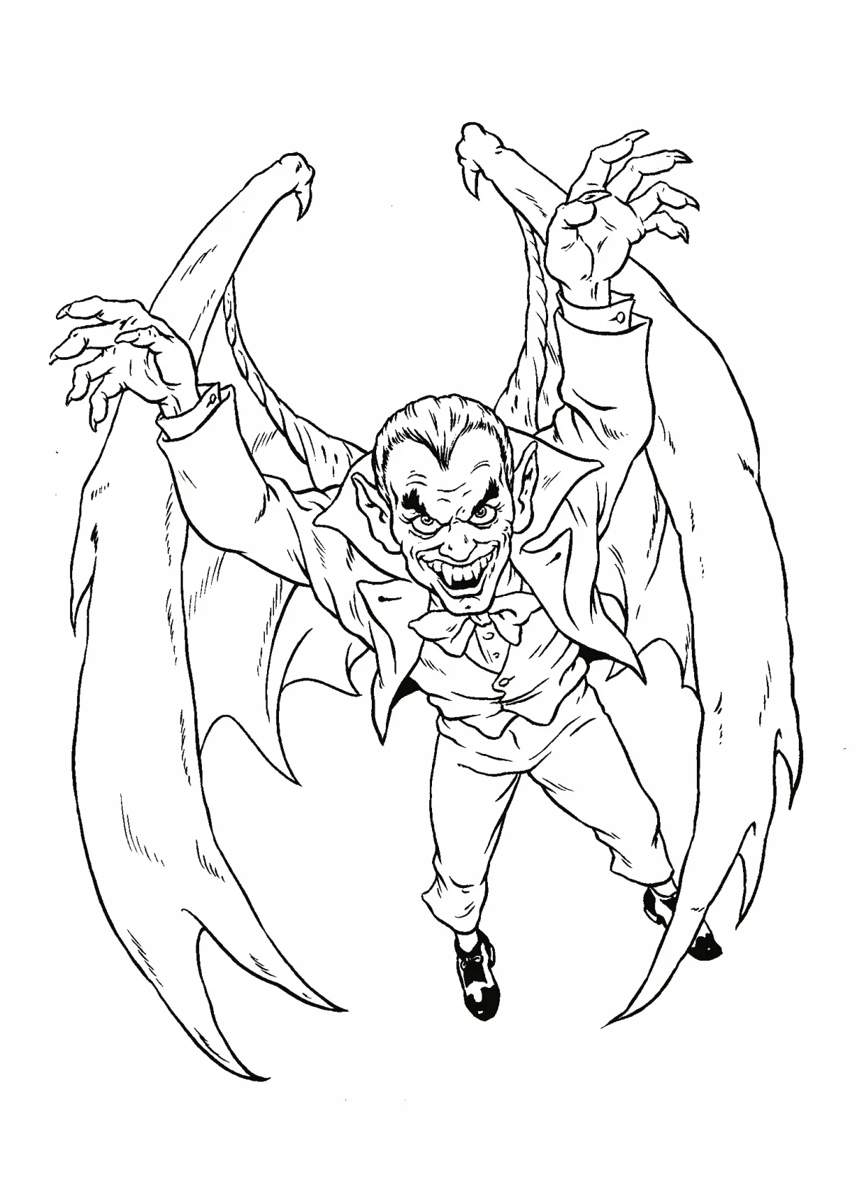Coloring page vampire dracula