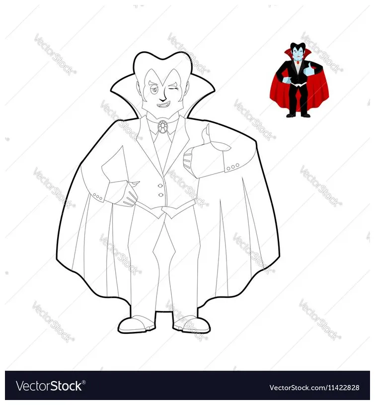 Dracula coloring book vampire count in linear vector