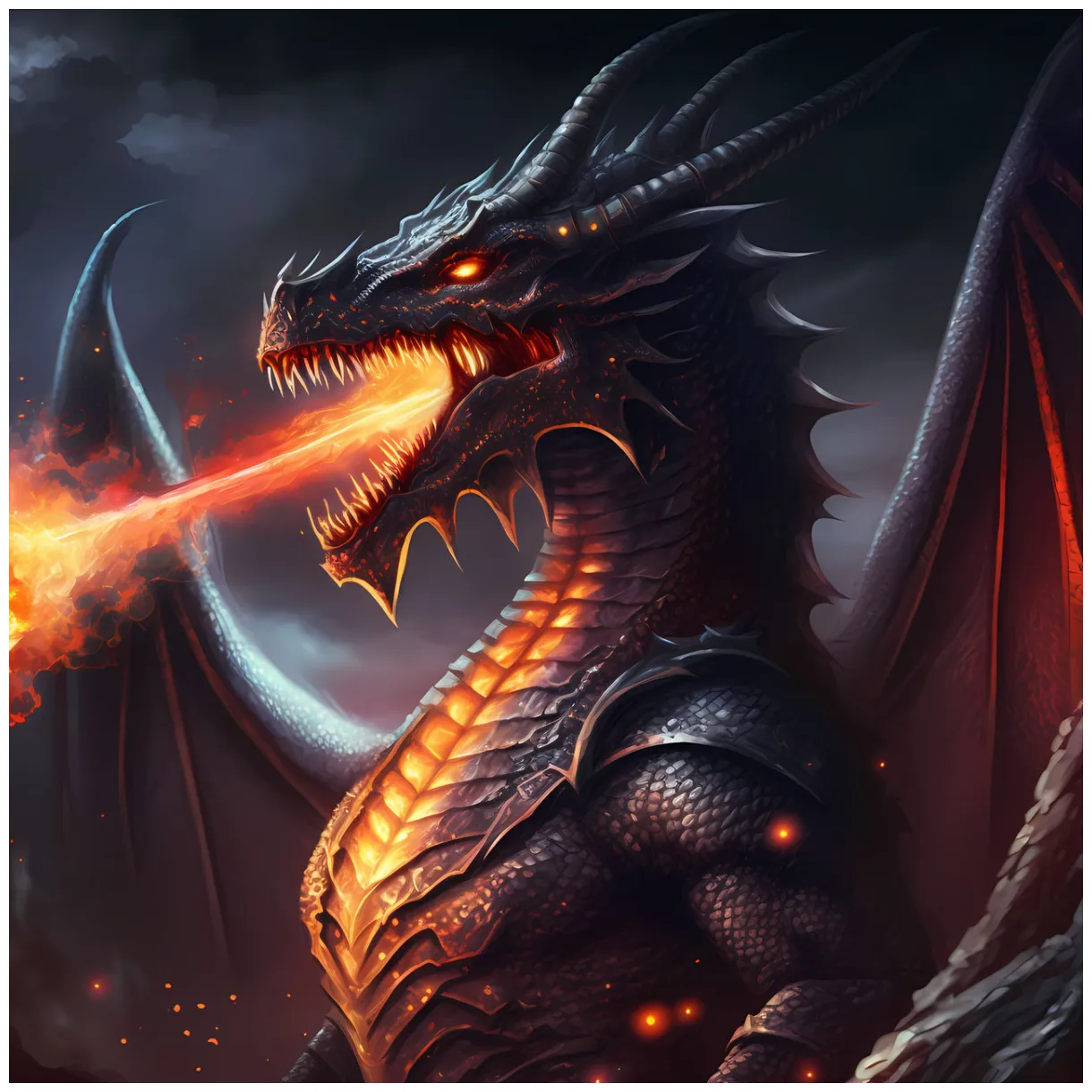 Dark Fantasy fire breathing dragon version 2 by PM-Artistic on DeviantArt