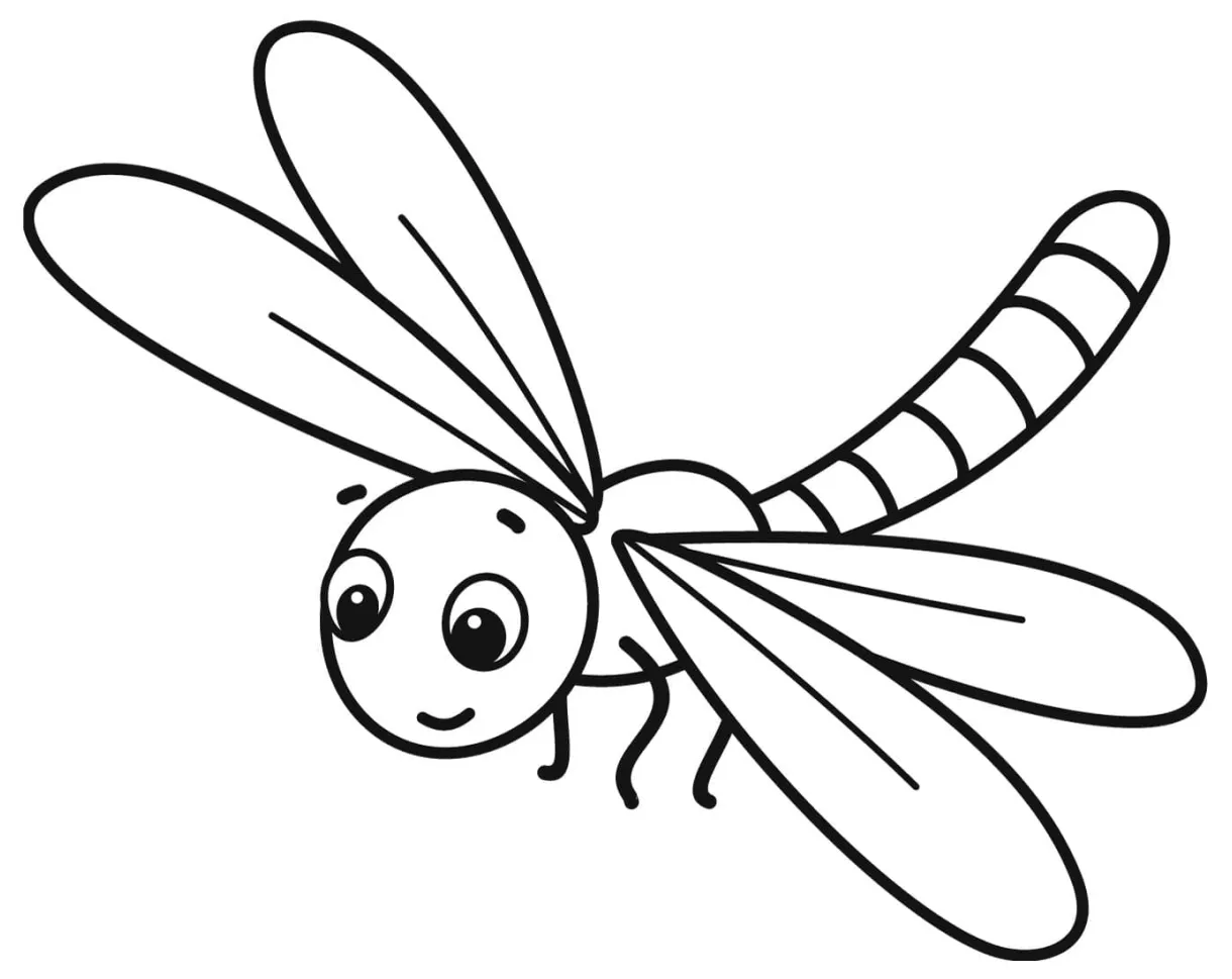 Cute Dragonfly Printable coloring page - Download, Print or Color