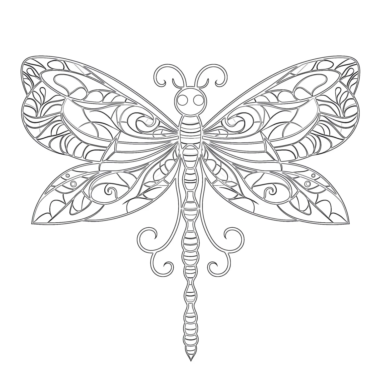Coloring Page Dragonfly | Coloring Pages Mimi Panda