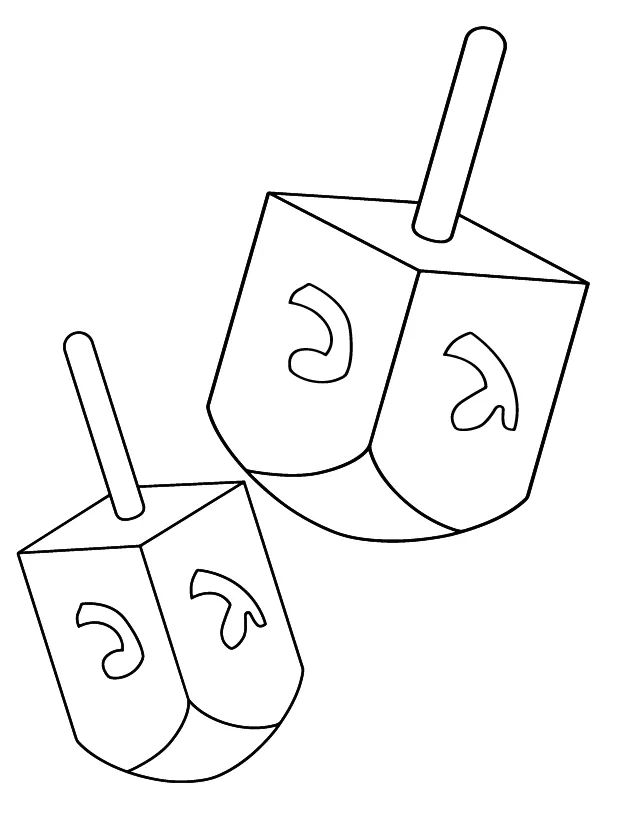 Dreidel coloring page