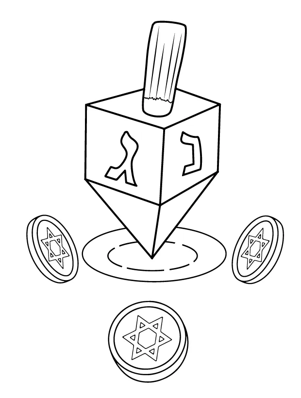 Dreidel coloring page printable coloring page