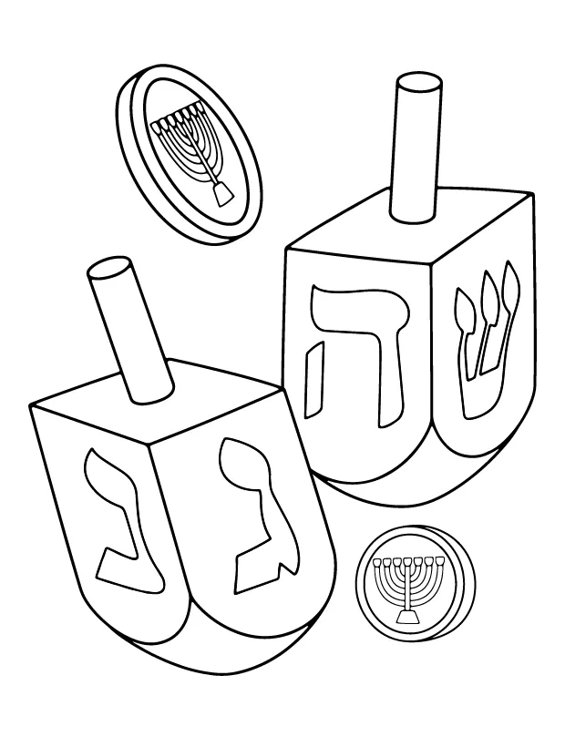 Dreidel coloring page
