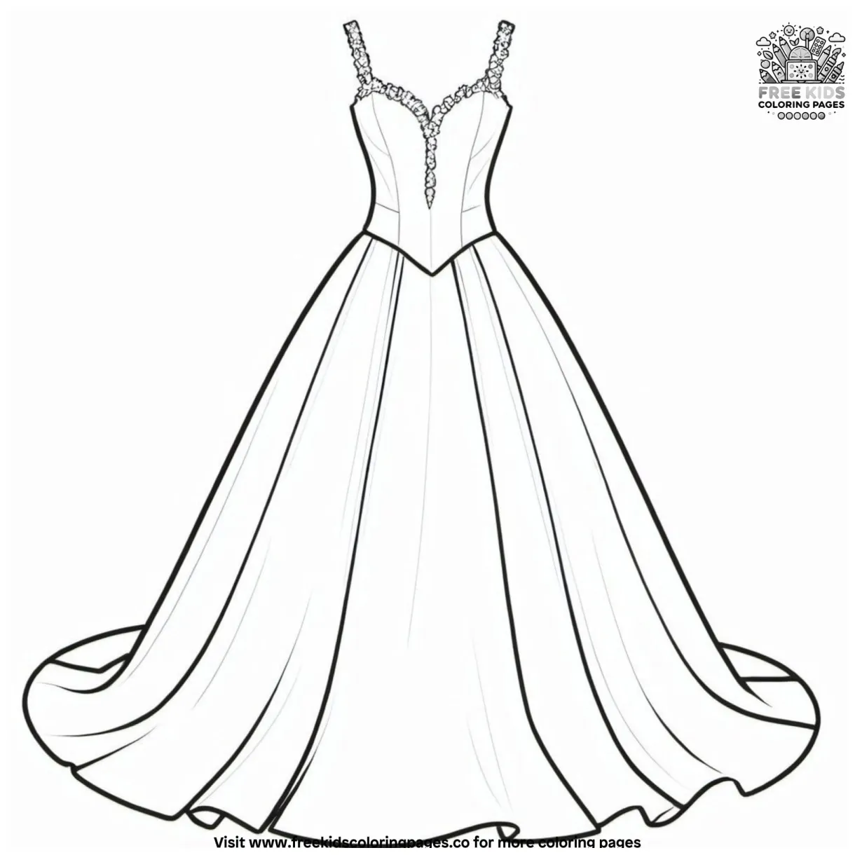 Free Prom Dress Coloring Pages: Chic & Glamorous Designs