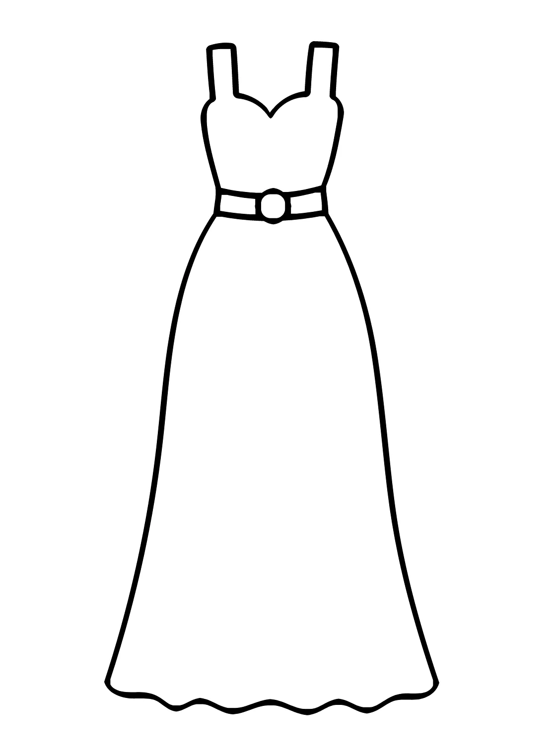 Free & Easy Beautiful Dress Coloring Pages Printables - Download Free