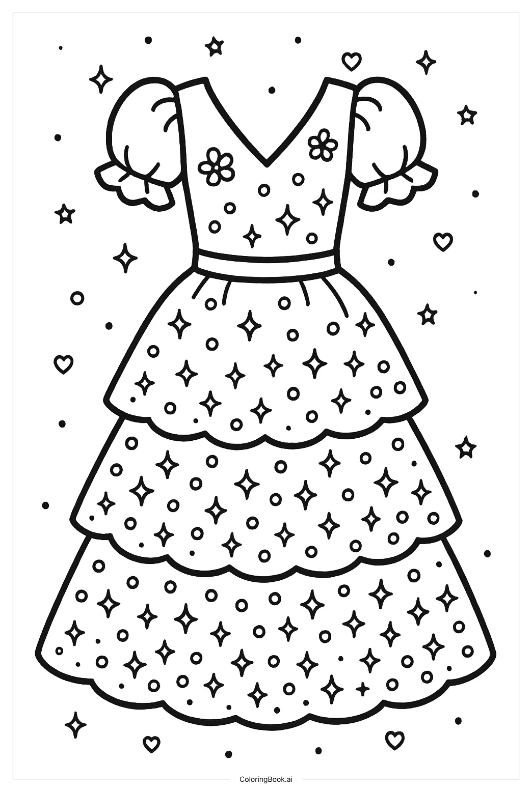 Dress design sketchbook open to page coloring page free pdf&png printable