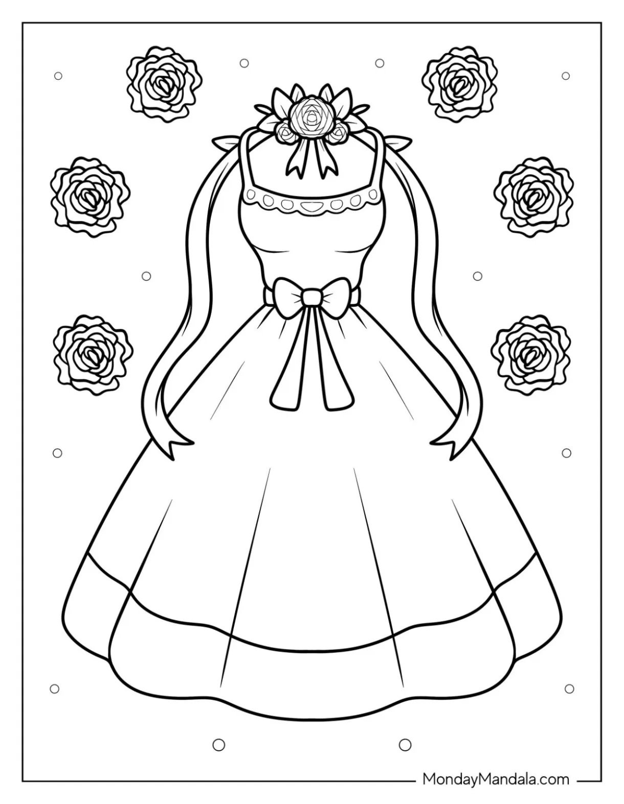 20 dress coloring pages free pdf printables