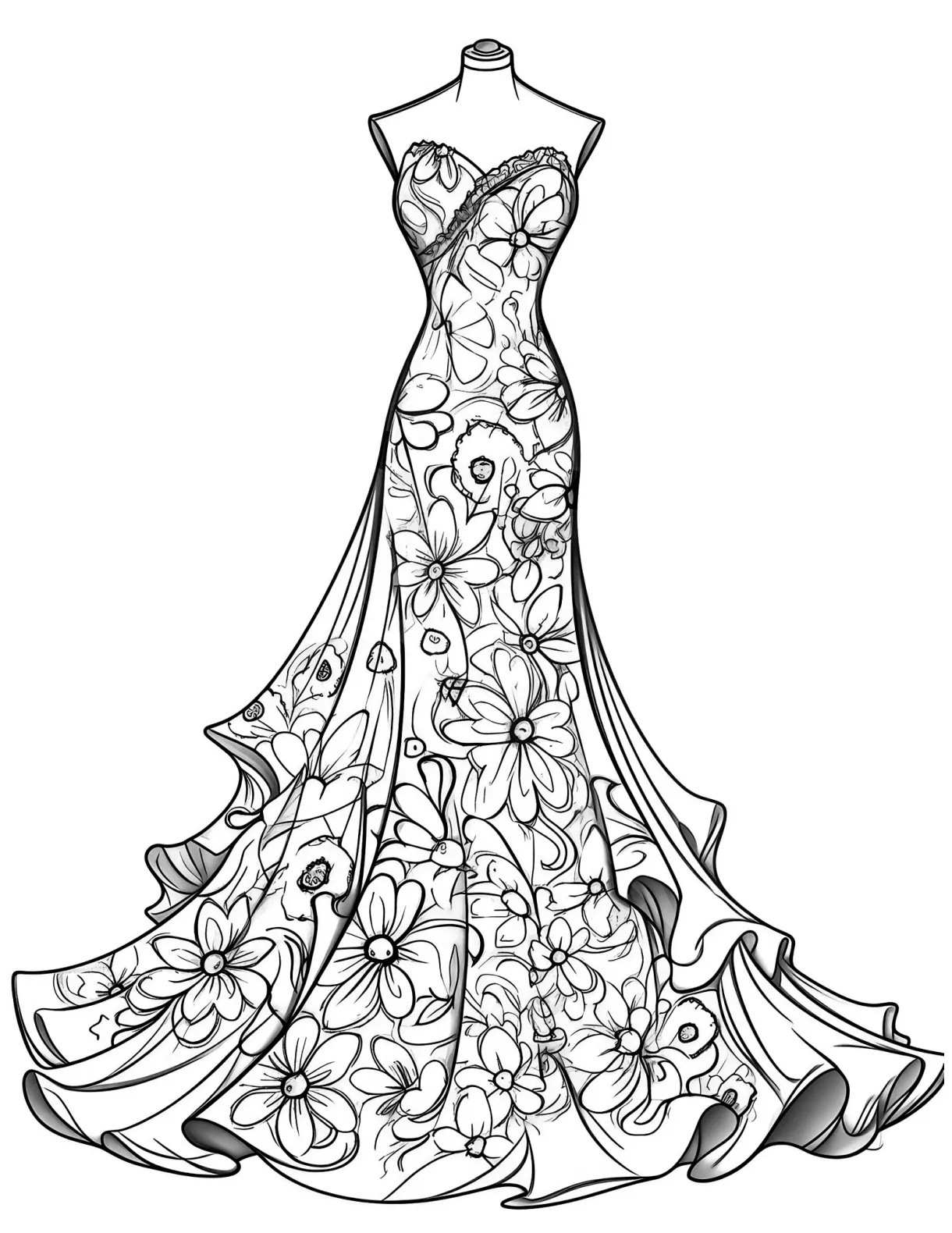 49 stunning dress coloring pages for kids and adults our mindful life