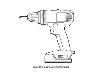 Drill colouring page kids puzzles and games