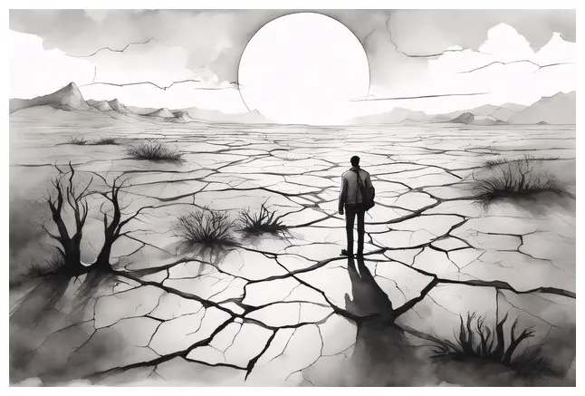 Premium ai drought and famine themed coloring page printable