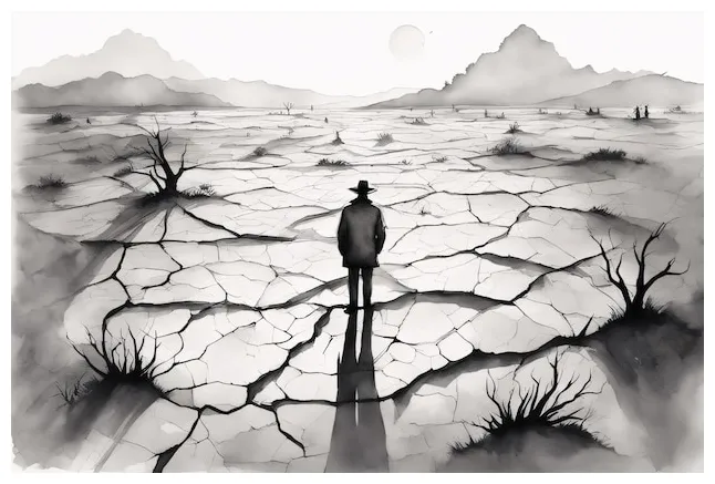 Premium ai drought and famine themed coloring page printable