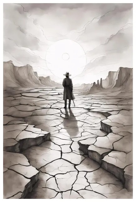 Premium ai drought and famine themed coloring page printable