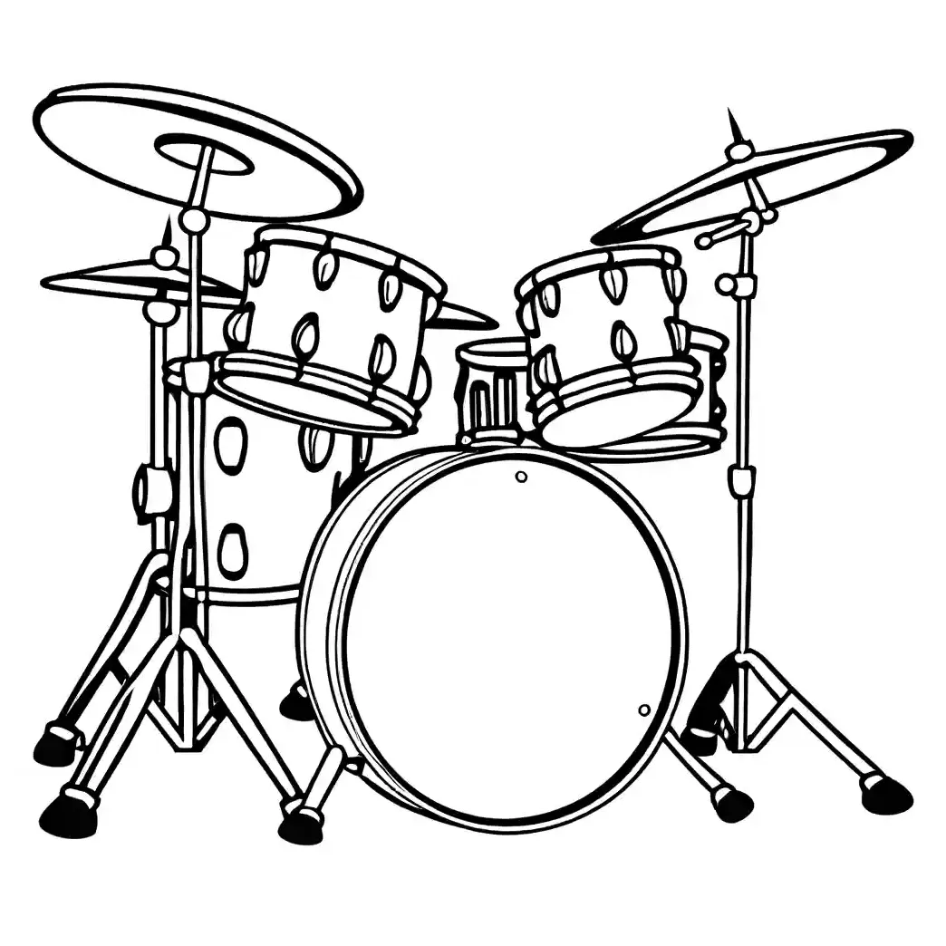 Cartoon drum set coloring page lulu pages