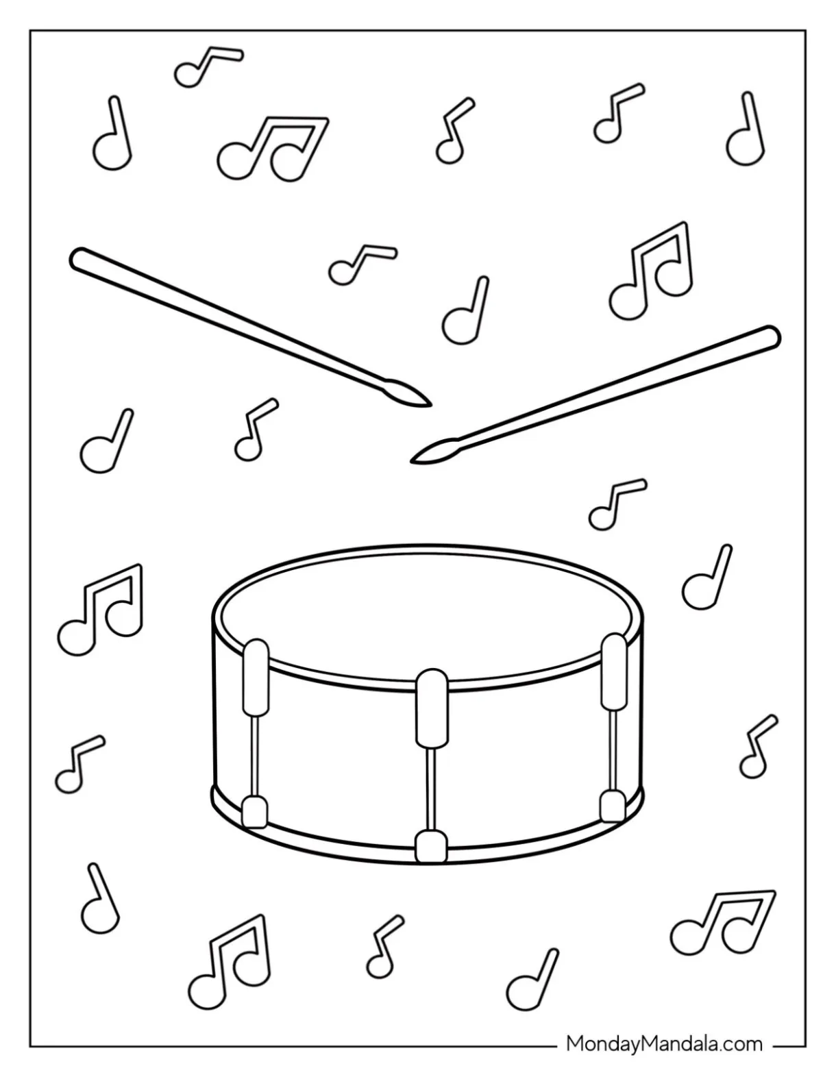 Drum coloring page