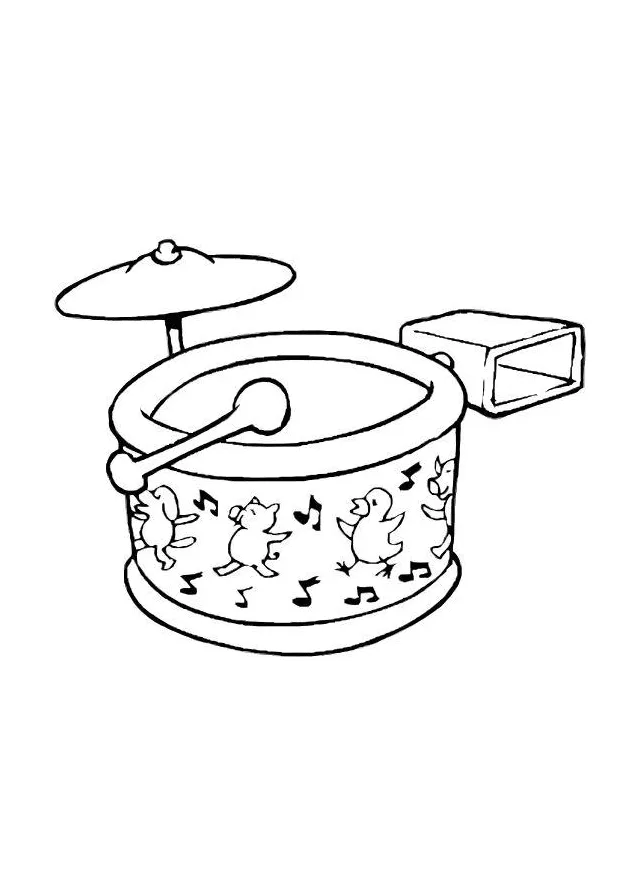 Coloring page drum set free printables img 10620