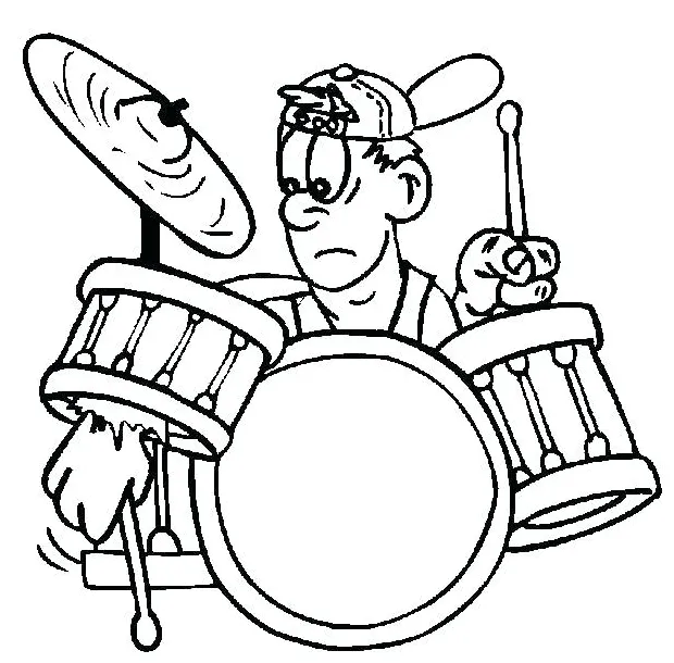 Drum set coloring page at getcolorings free printable colorings