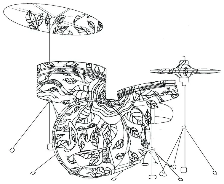 Drum set coloring page at getcolorings free printable colorings