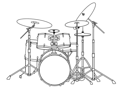Drum set coloring page free printable coloring pages
