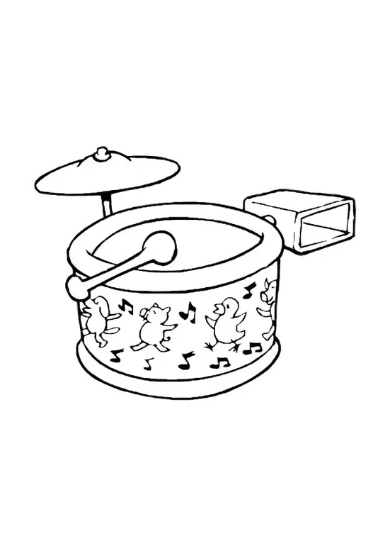 Coloring page drum set free printables img 10620