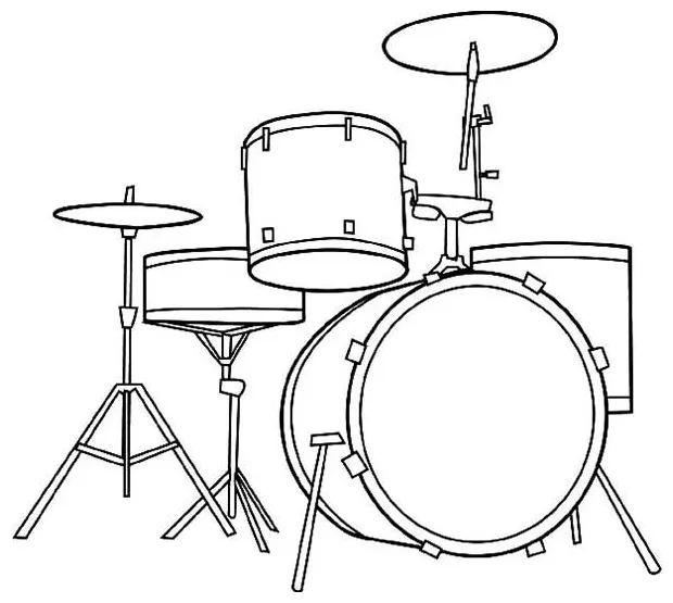 Drum set coloring page at getcolorings free printable colorings