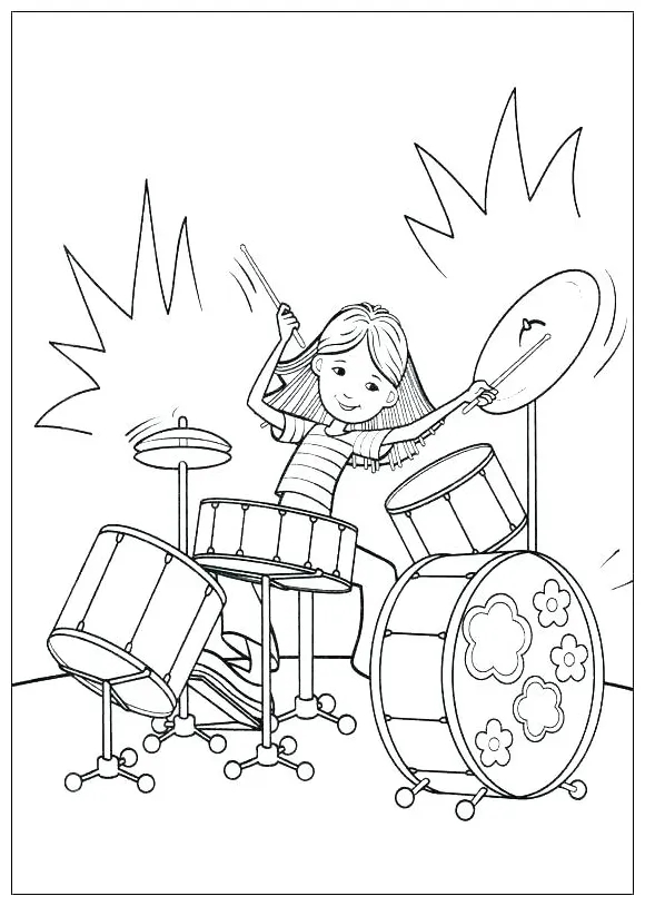 Drum set coloring page at getcolorings free printable colorings