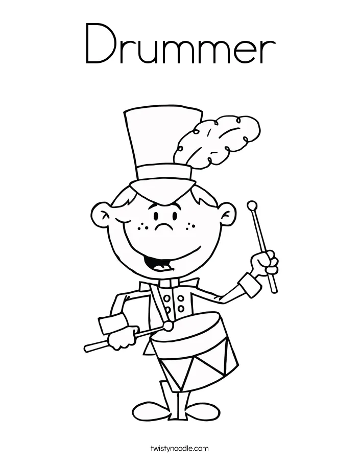 Drummer coloring page twisty noodle