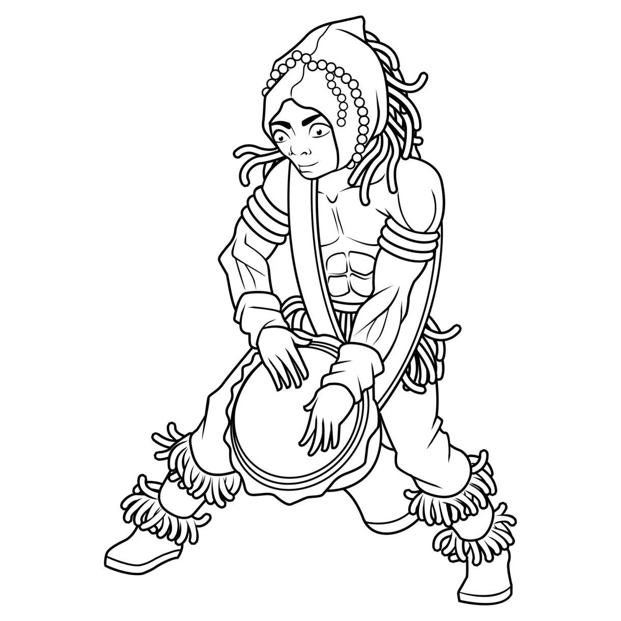 Drummer cartoon coloring page 4373783 vector art at vecteezy