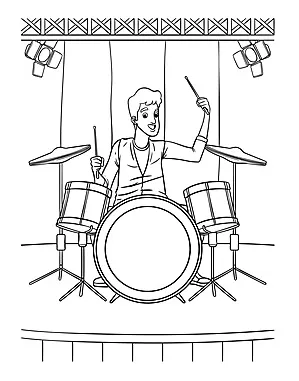 Drummer coloring page png transparent s vector