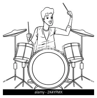 Drummer coloring page for kids stock vector & art alamy printable coloring page