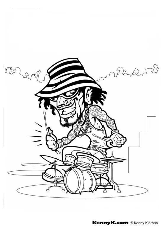 Coloring page drummer free printable coloring pages img 11075