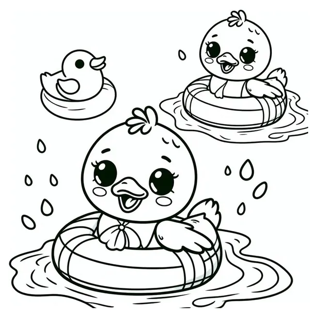 8,000+ Baby Duck Swimming Coloring Pages Pictures
