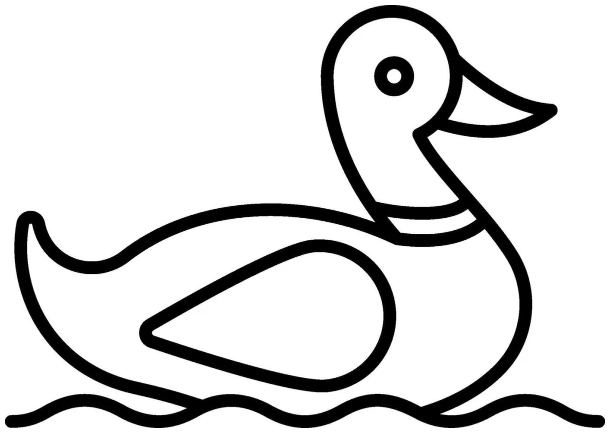 A duck swimming in the water coloring page 52589145 vector art at vecteezy