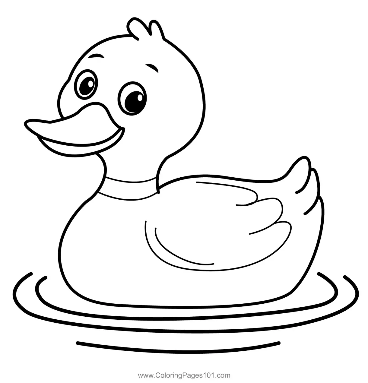 Cute duck swimming happily coloring page for kids free ducks