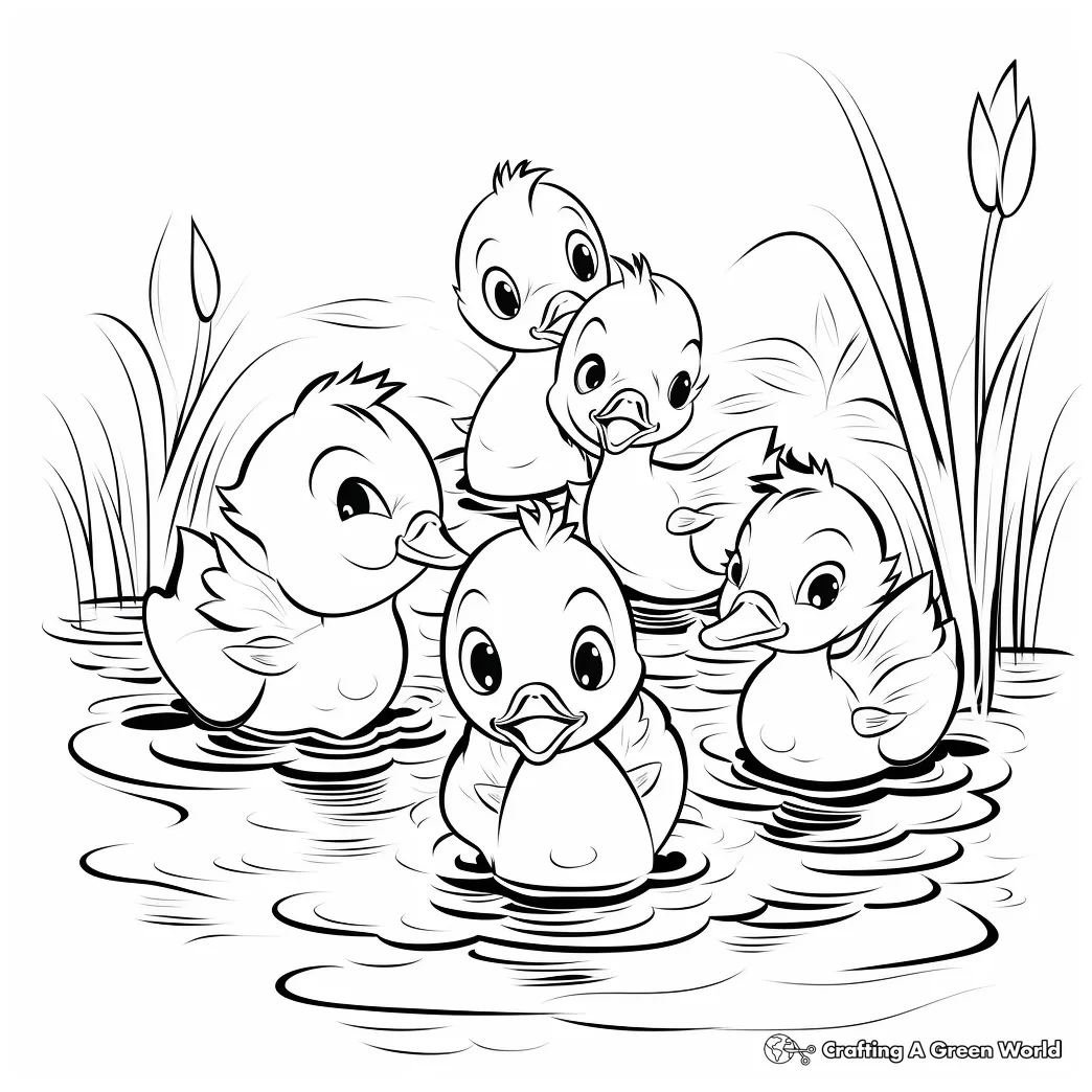 5 little ducks coloring page download free printable