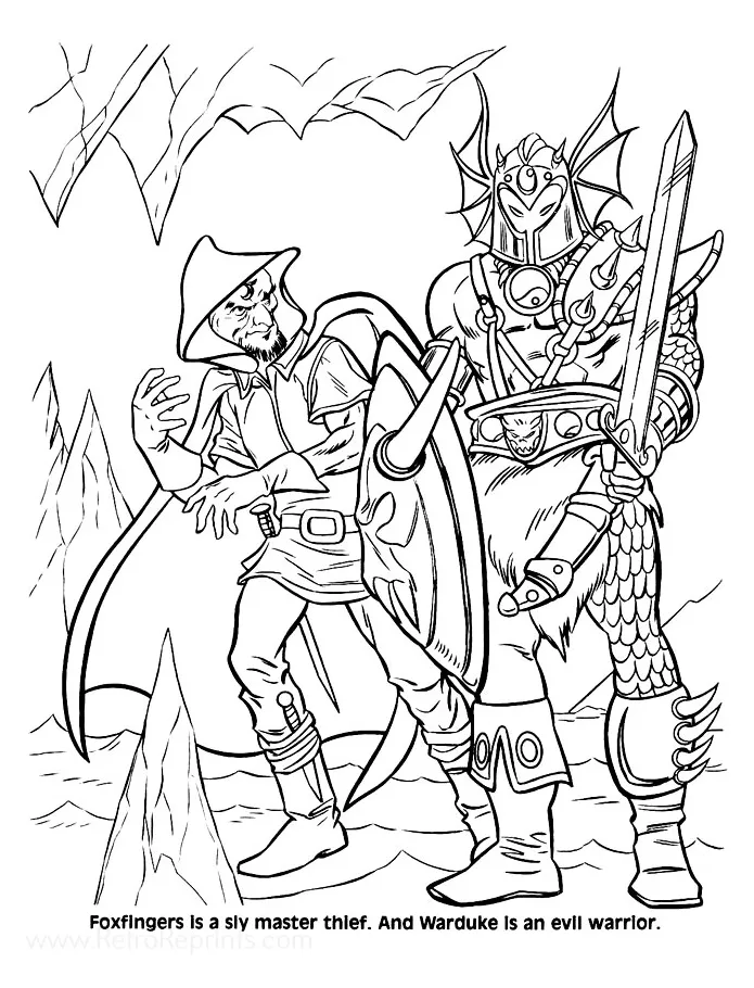 Dungeons & dragons coloring page. coloring books at retro reprints